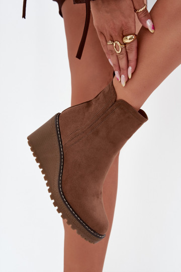 pašiltinti Aulinukai  Z iš eko zomšosu rudos spalvos Mavona 2