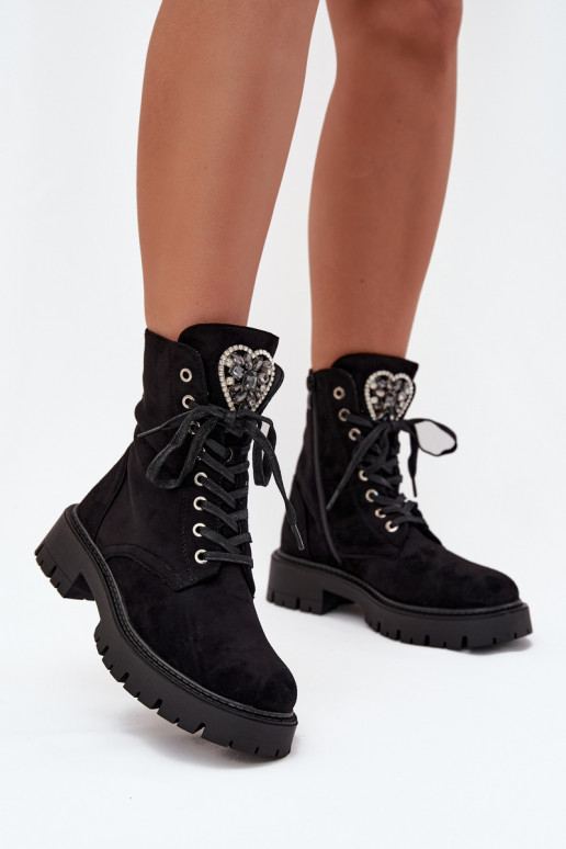 aulinukai  pašiltinti iš eko zomšosowe Juodos spalvos Miryssa