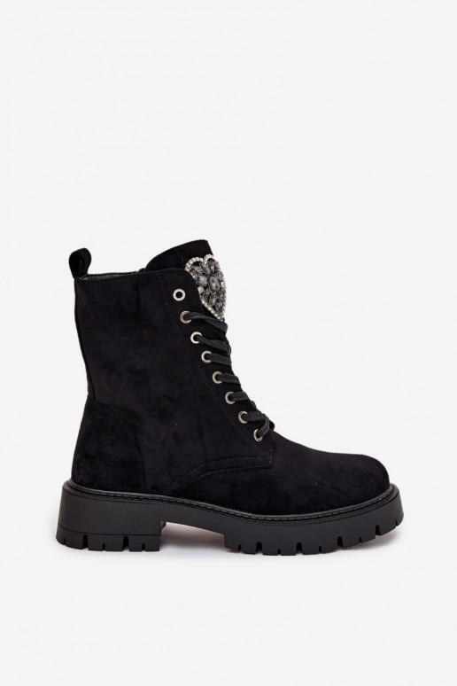 aulinukai  pašiltinti iš eko zomšosowe Juodos spalvos Miryssa