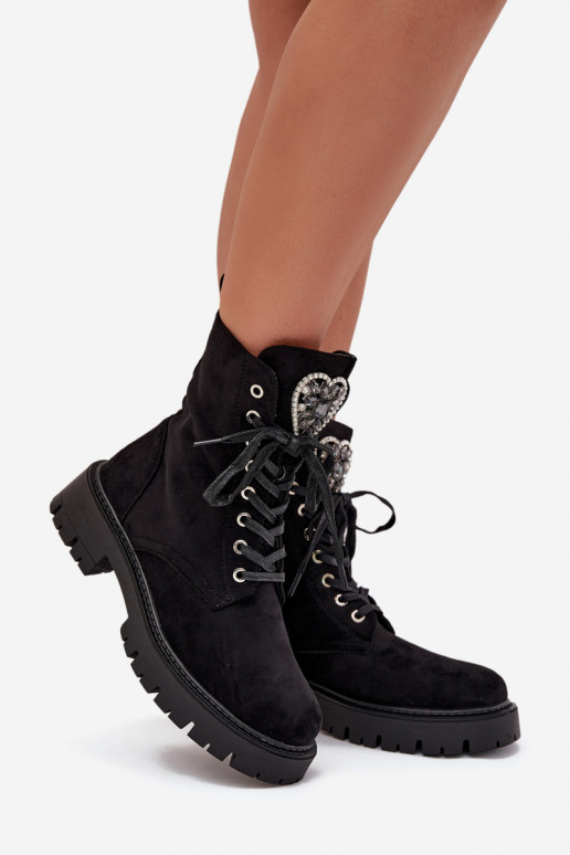 aulinukai  pašiltinti iš eko zomšosowe Juodos spalvos Miryssa