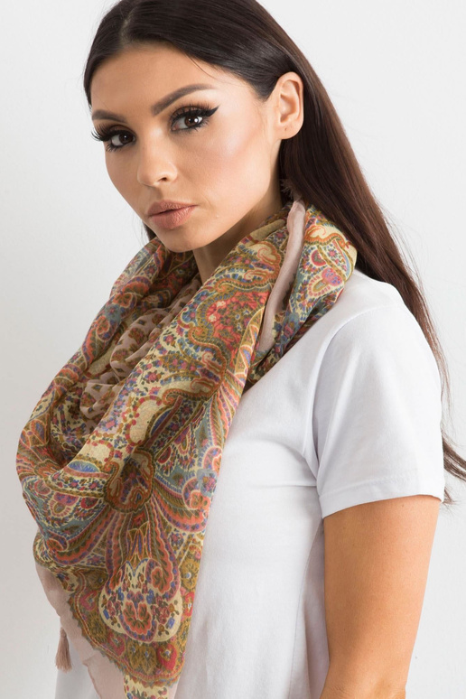 Pudros rožinės spalvos šalikas su...