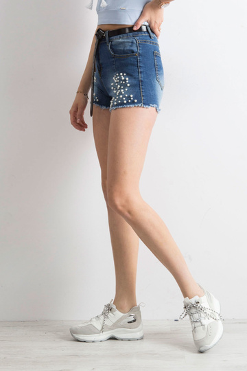 Tamsiai mėlyni šortai su...