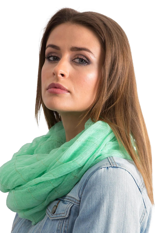 Šviesiai žalias šalikas su metaliniu...