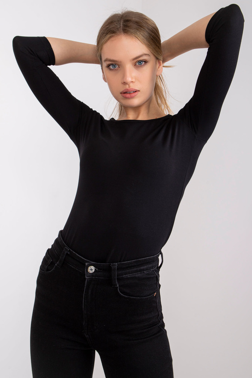Mona juoda basic moteriška palaidinė Mona juoda basic moteriška palaidinė