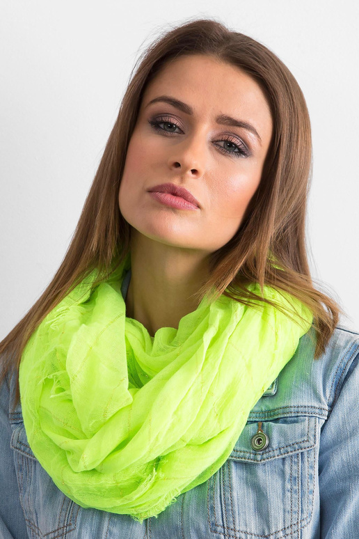 Fluo geltona skara su metaliniu siūlu