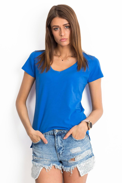 Tamsiai mėlyni kvadratiniai marškinėliai