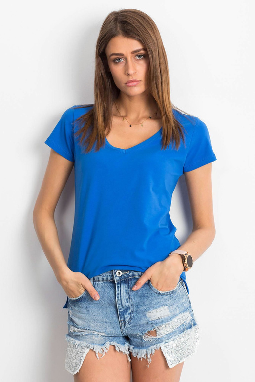 Tamsiai mėlyni kvadratiniai marškinėliai