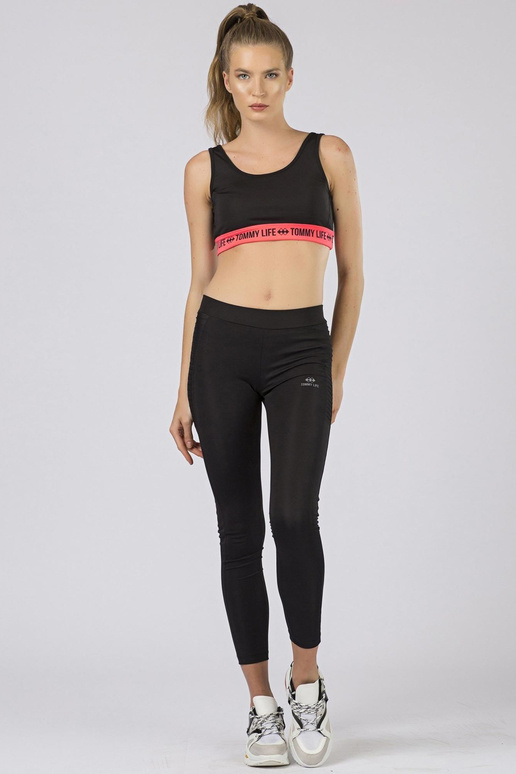 TOMMY LIFE Juodas sportinis džemperis