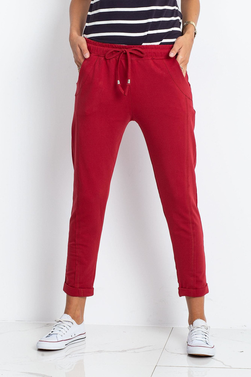 Bordo spalvos kelnės Prieinama