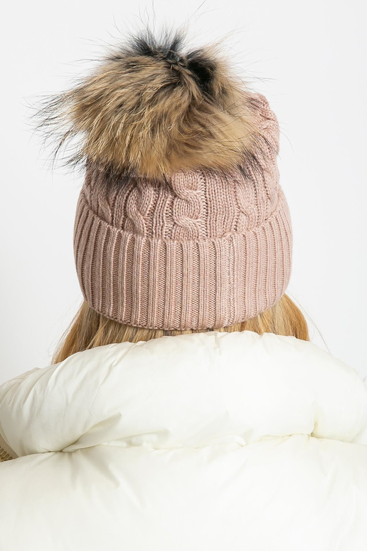 Purvina rožinė kepurė su šonkauliu ir...