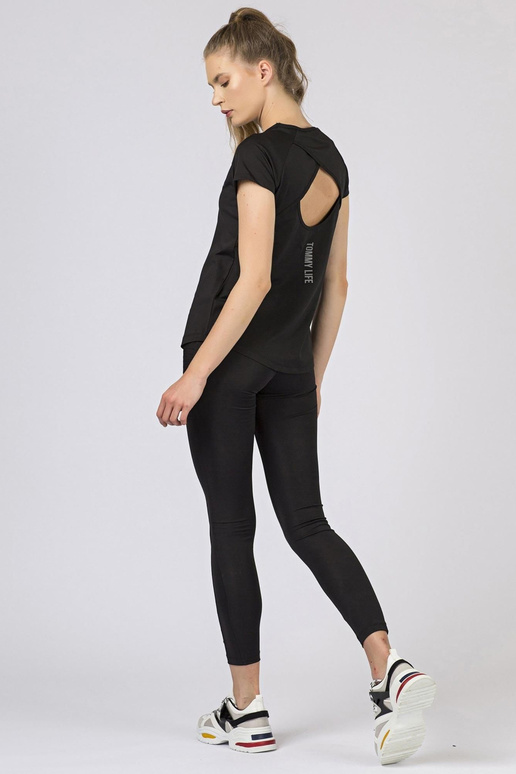 TOMMY LIFE juodi moteriški marškinėliai