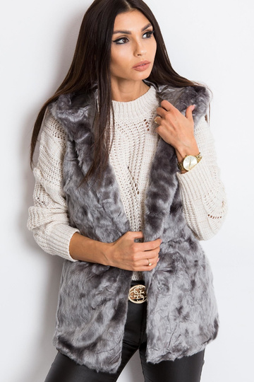 Pilka pūkuota liemenė