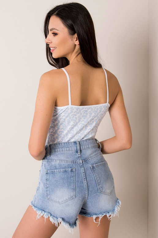 Baltas ir mėlynas Paisley viršus