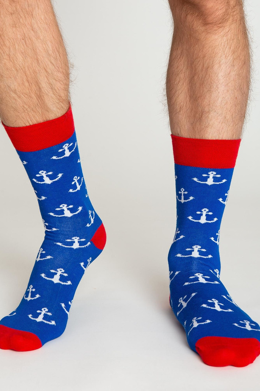 Tamsiai mėlynos rašto vyriškos kojinės