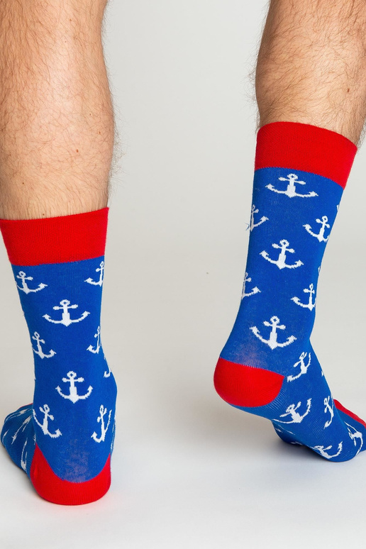 Tamsiai mėlynos rašto vyriškos kojinės