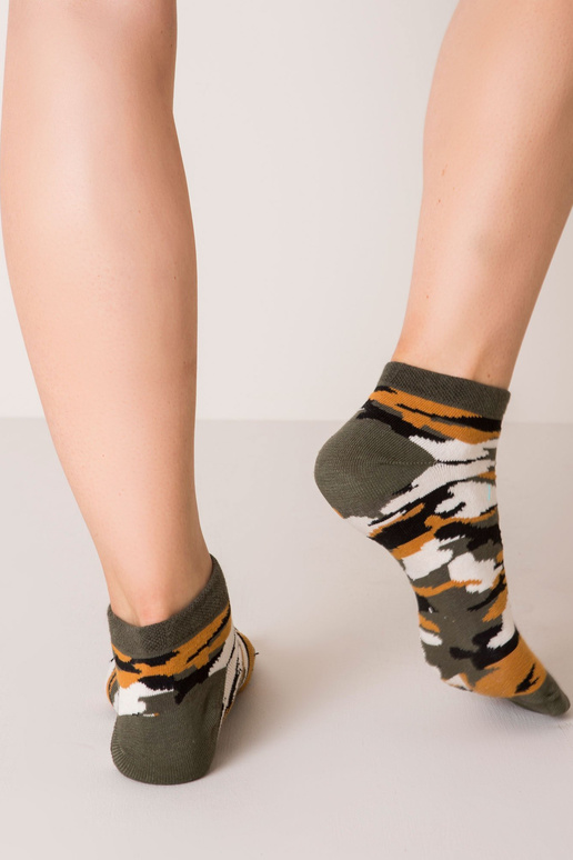 Karinių raštų chaki spalvos kojinės