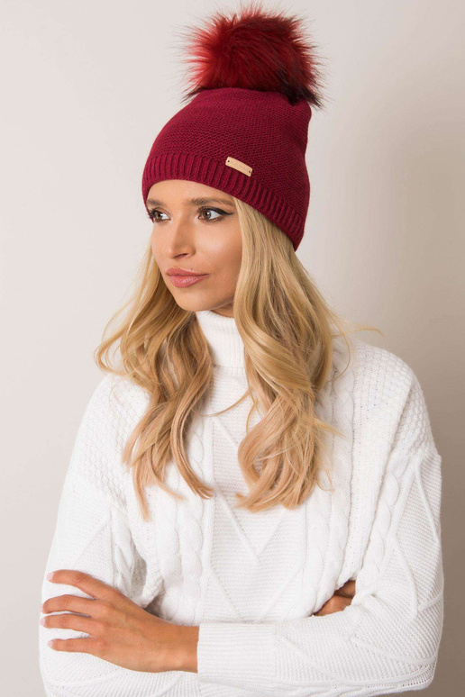 Bordo spalvos žieminė kepurė RUE PARIS