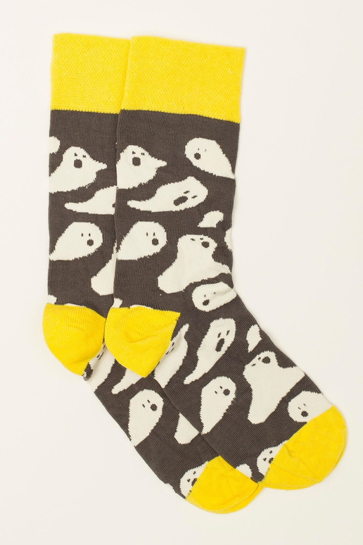 Pilkos geltonos spalvos vyriškos kojinės