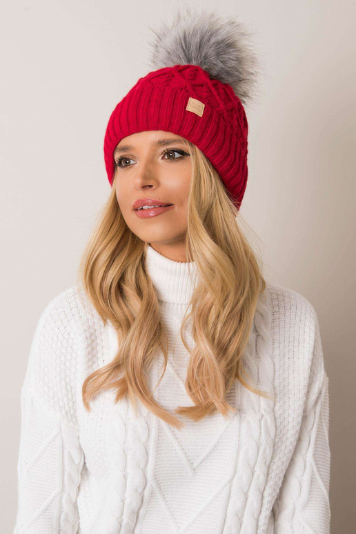 Raudona kepurė su pomponu RUE PARIS