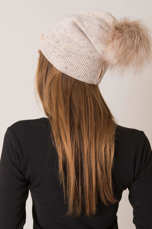 Moteriška smėlio spalvos kepurė su...