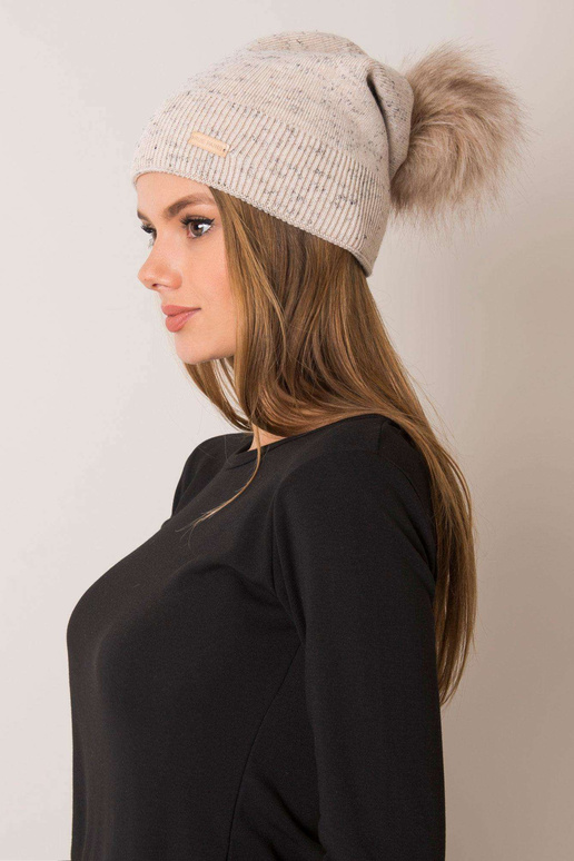 Moteriška smėlio spalvos kepurė su...