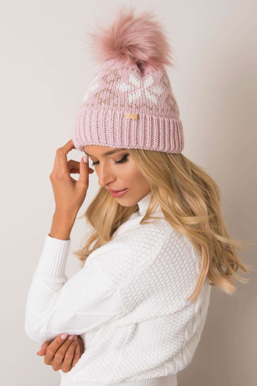 Šviesiai rožinė žieminė kepurė RUE PARIS