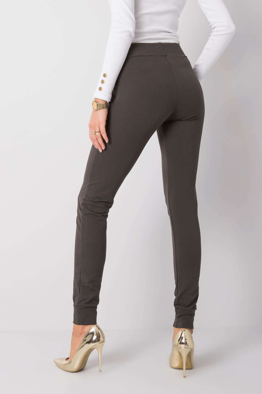 Tamsios chaki spalvos kelnės Giulianna