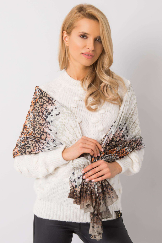 Chaki-oranžinio rašto šalikas