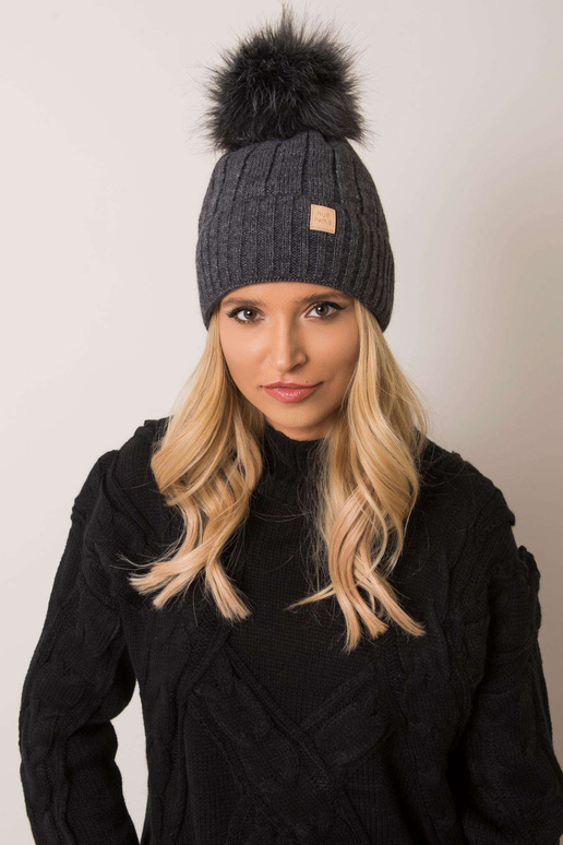 Tamsiai pilka žieminė kepurė RUE PARIS