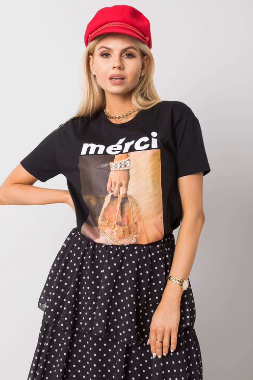 Juodi Kylie marškinėliai Juodi Kylie marškinėliai