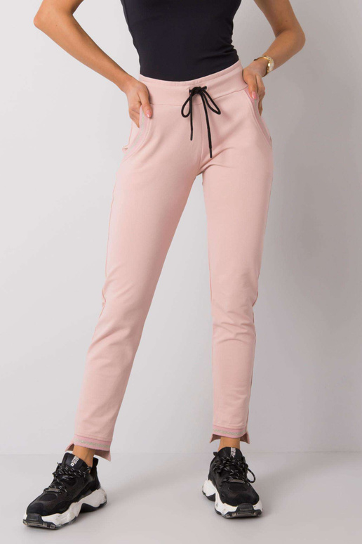 Pellone pudros rausvos sportinės kelnės