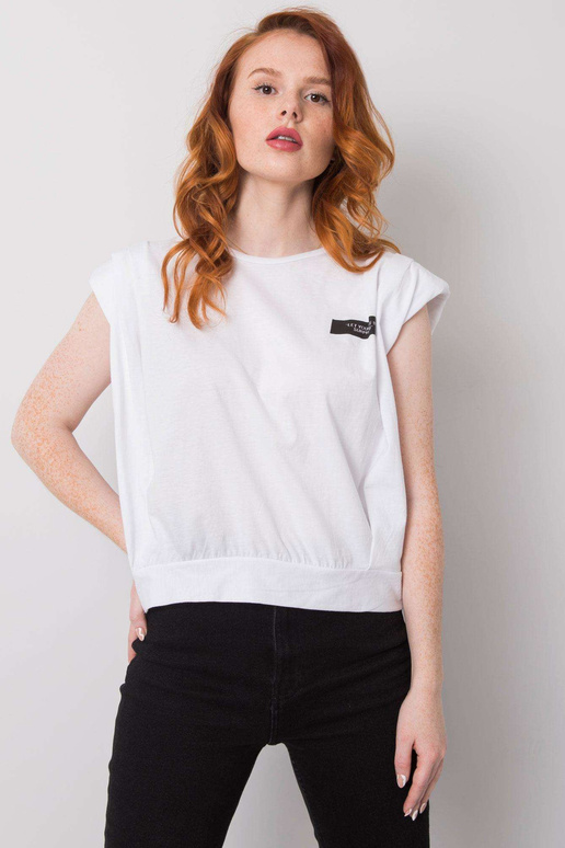 Balti marškinėliai su Zariah užrašais