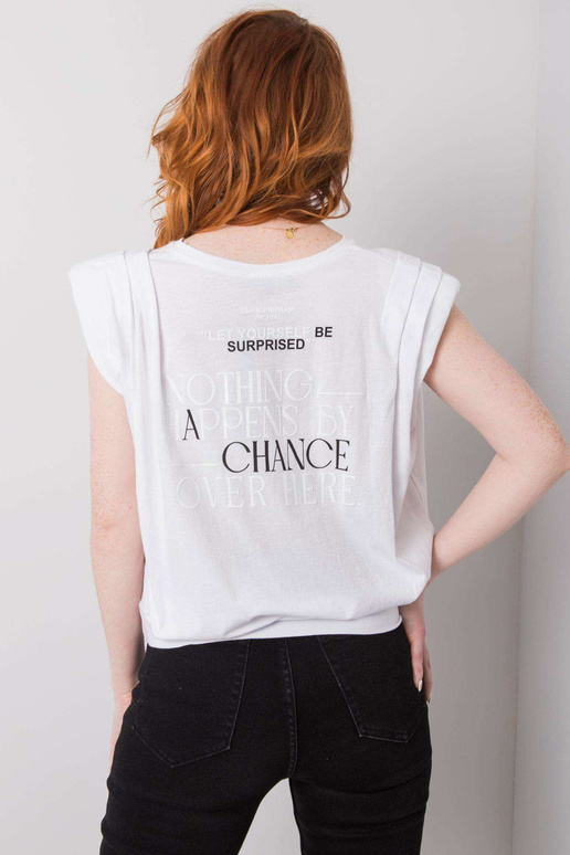 Balti marškinėliai su Zariah užrašais