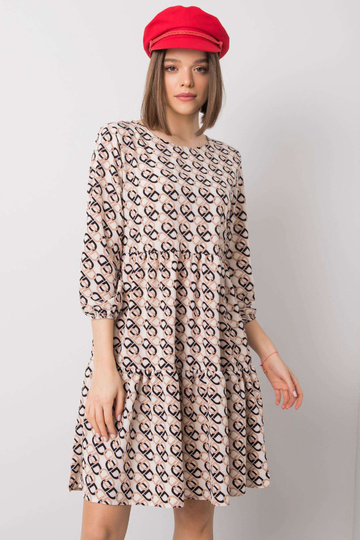 Ecru suknelė su raukiniais...