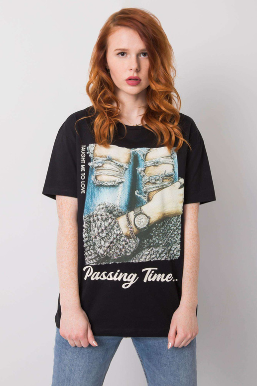 Juodi moteriški marškinėliai su...