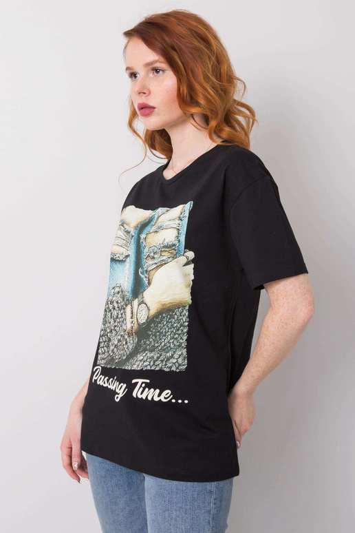 Juodi moteriški marškinėliai su...