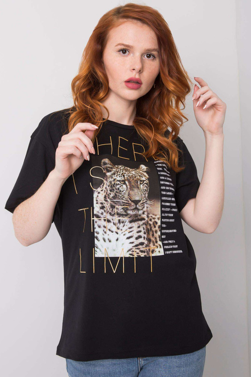 Juodi Leslie medvilniniai marškinėliai