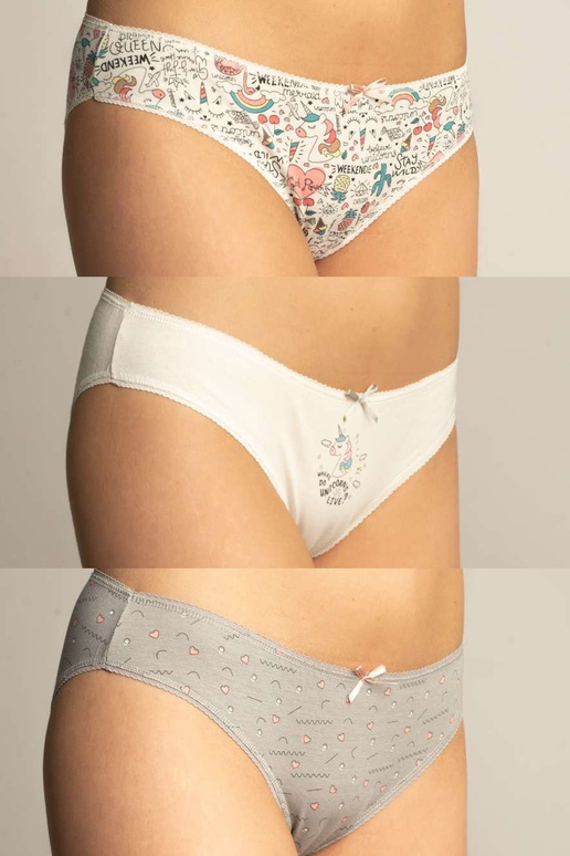 3 pakuočių medvilninės raštuotos...