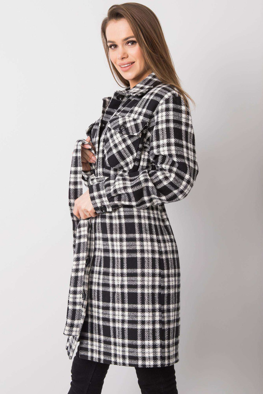 Raquel juodai baltas languotas paltas