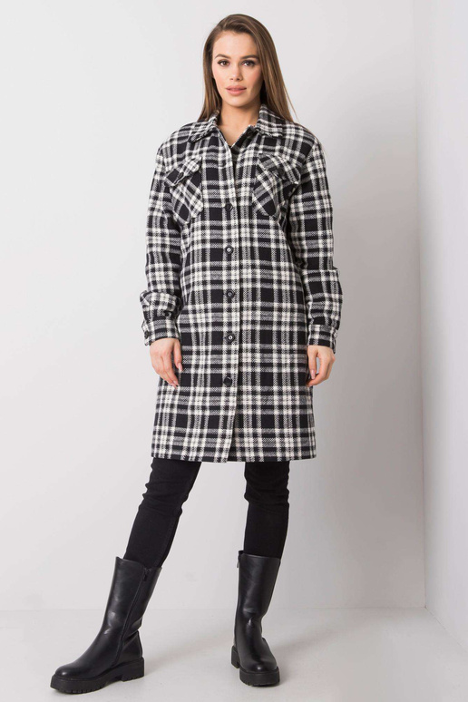 Raquel juodai baltas languotas paltas