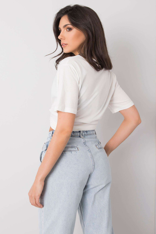 Ecru medvilnės marškinėliai Elianna...