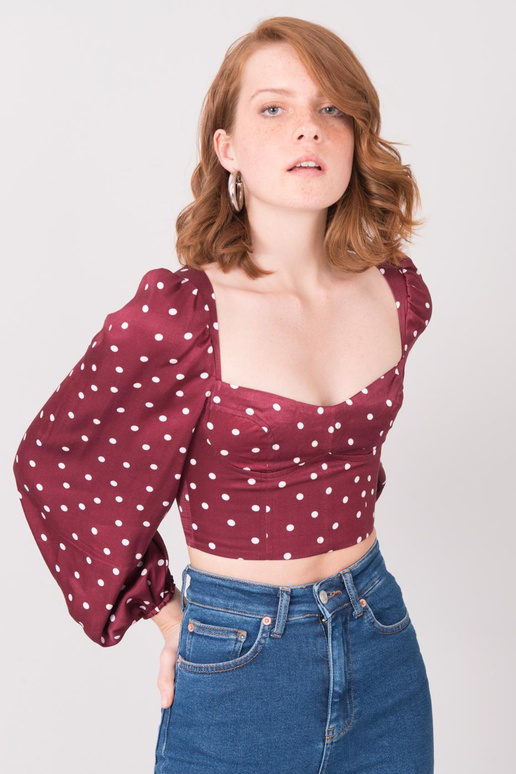 Bordo taškuota palaidinė BSL