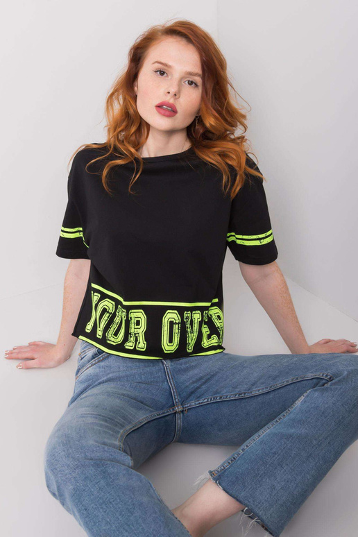 Juodi medvilniniai Shelby marškinėliai Juodi medvilniniai Shelby marškinėliai