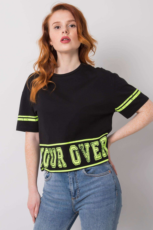 Juodi medvilniniai Shelby marškinėliai Juodi medvilniniai Shelby marškinėliai