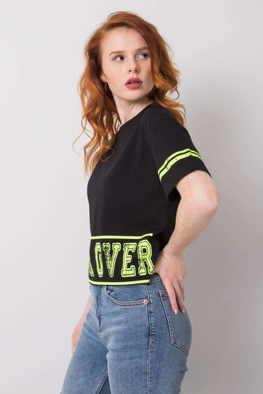 Juodi medvilniniai Shelby marškinėliai Juodi medvilniniai Shelby marškinėliai