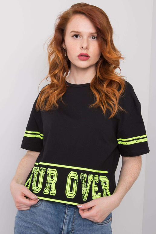 Juodi medvilniniai Shelby marškinėliai Juodi medvilniniai Shelby marškinėliai