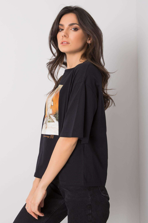 Juodi moteriški marškinėliai su...