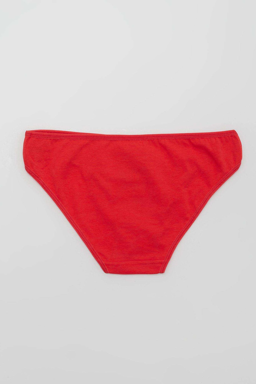 Raudonos medvilnės moteriškos kelnaitės