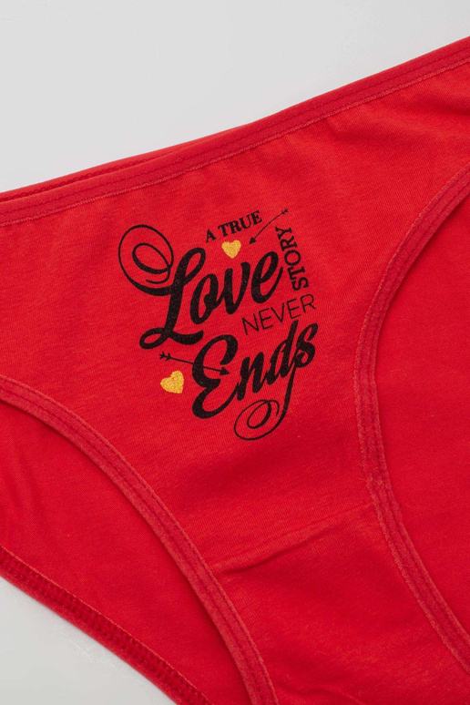 Raudonos medvilnės moteriškos kelnaitės