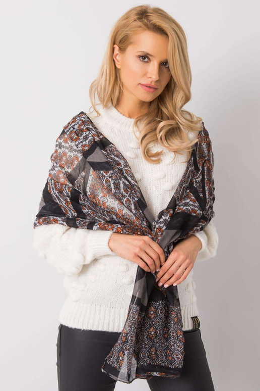 Juodos ir oranžinės spalvos šalikas